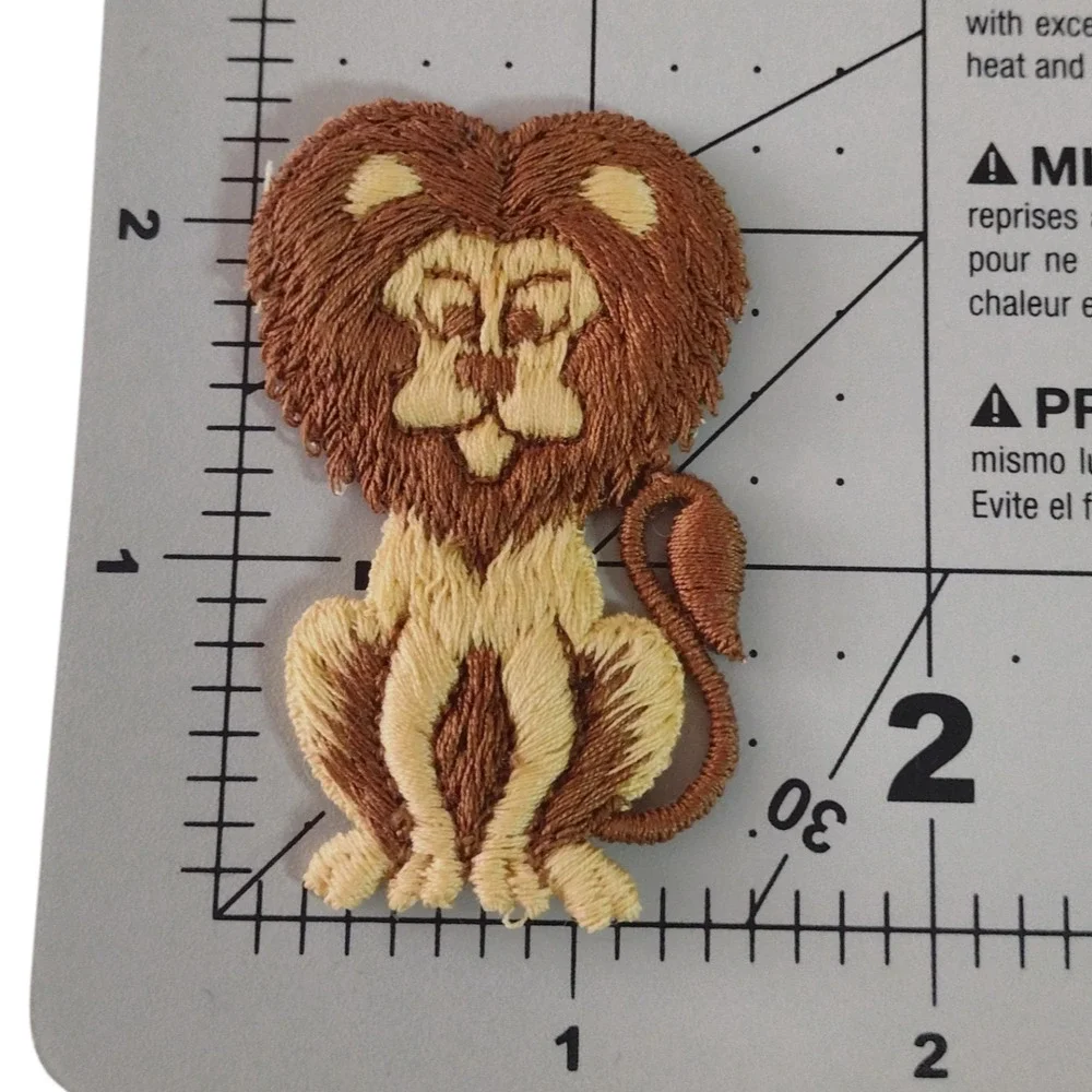Vintage Lion Embroidered Appliqué By Streamline (2 1/2”x 1 1/2”) New Old Stock